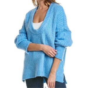 Free People Sky Blue Knit oversized sweater - Size S - Like New